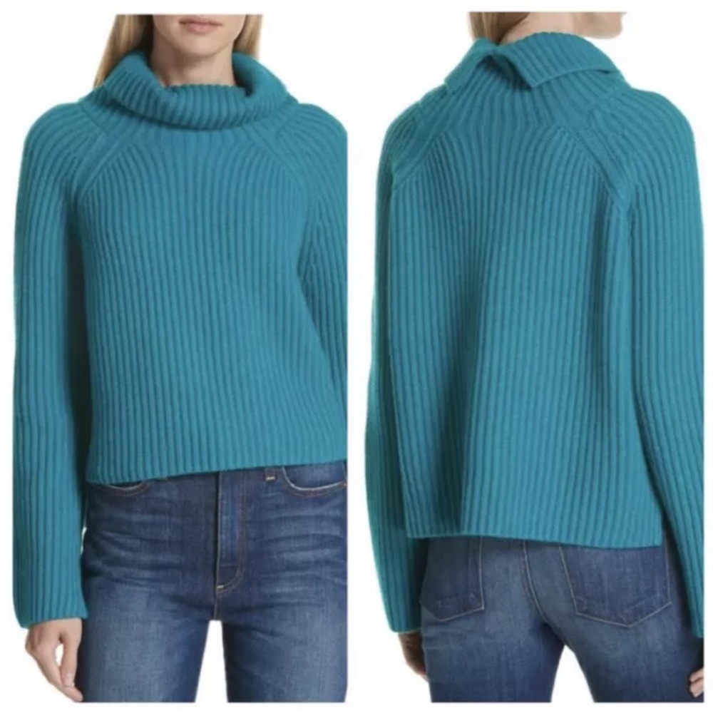 Women's Teal Ribbed Sweater
